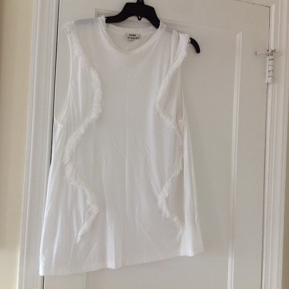 Acne Studios Zone Fringe Sleeveless Tee - Picture 4 of 9